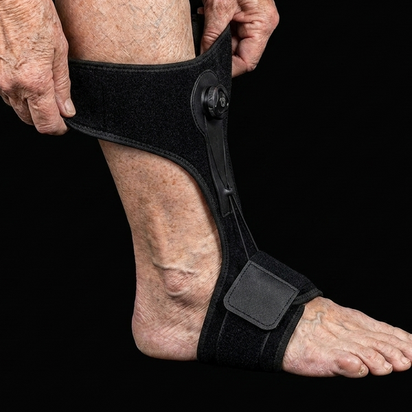 1. Wrap the lower strap snugly around your foot.