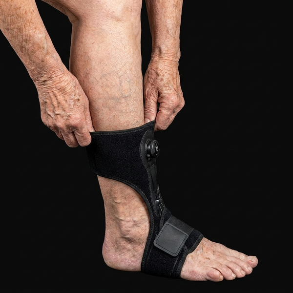2. Wrap the upper strap around your calf.